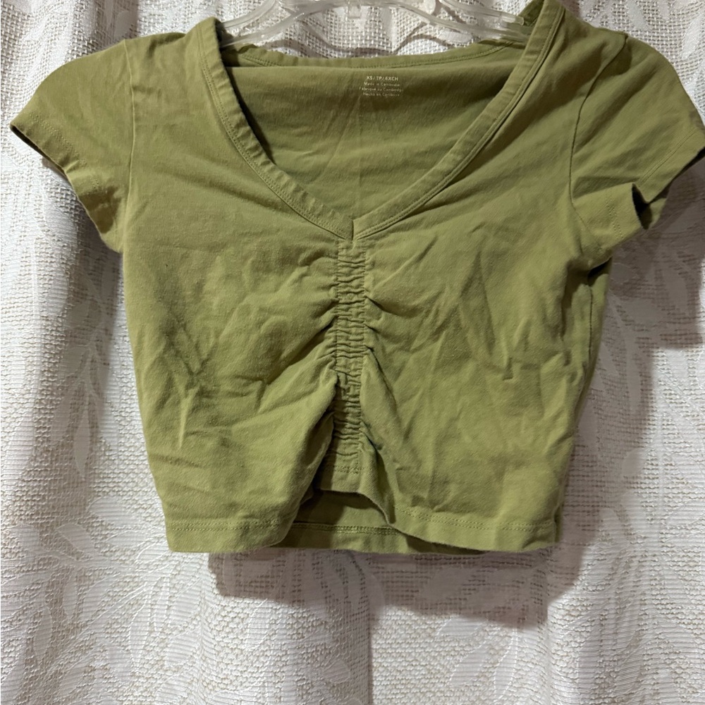 American Eagle Outfitters Olive Green Crop Top